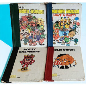 4 Vintage Munch Bunch Books Original Hardcover Rozzy Olly Have A Party SEE DESC